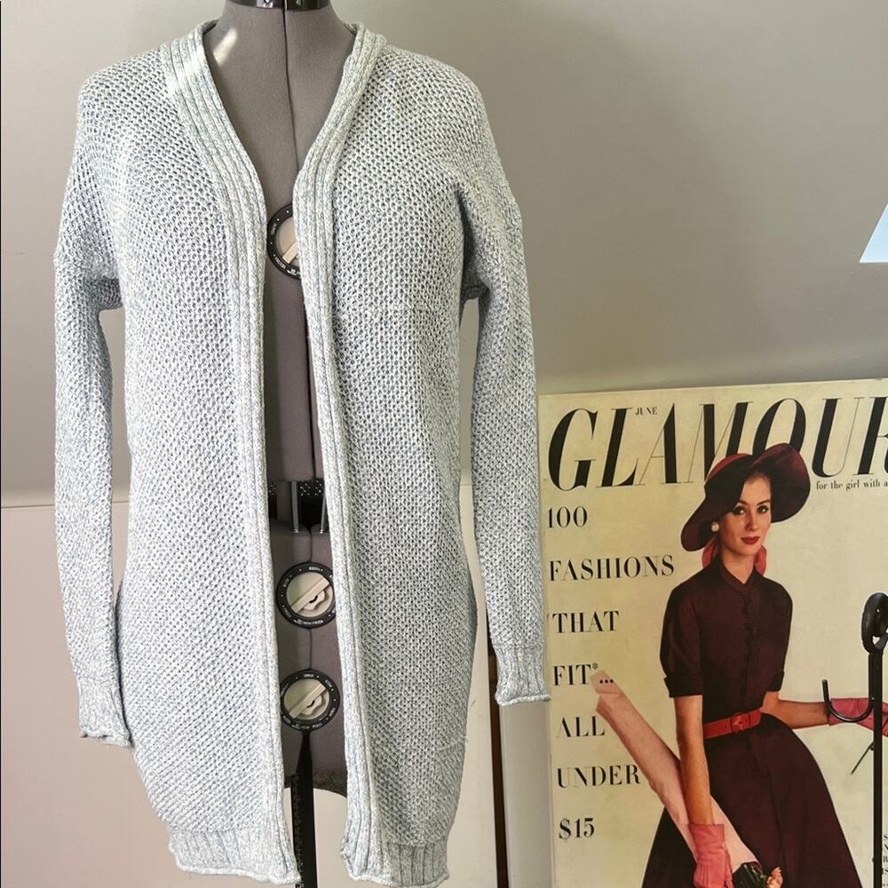 Faherty women’s cardigan sweater Light blue Open-Front long cotton rescue me